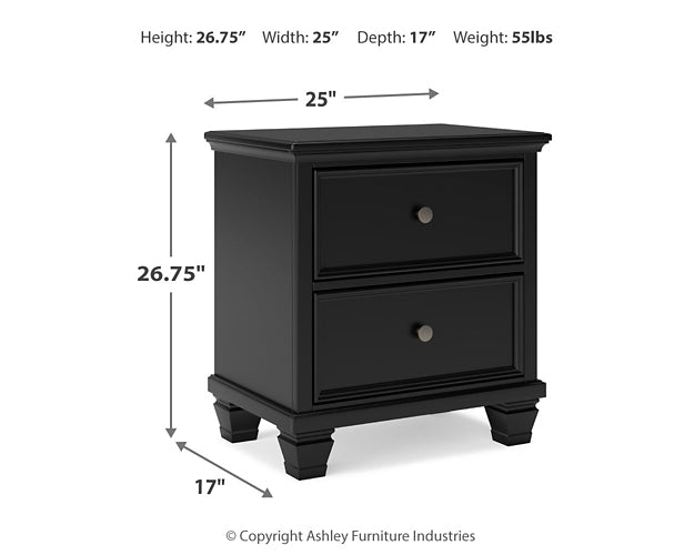 Lanolee King Panel Bed with Mirrored Dresser, Chest and 2 Nightstands