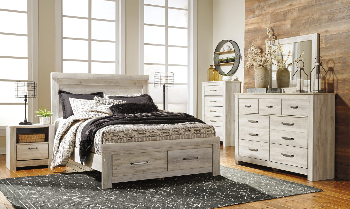 Bellaby  Platform Bed With 2 Storage Drawers With Mirrored Dresser, Chest And Nightstand